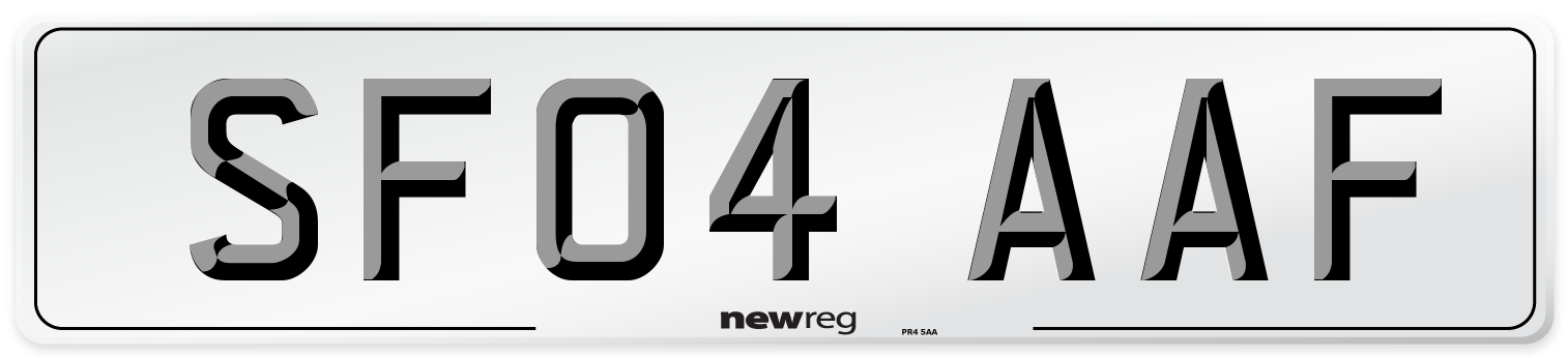 SF04 AAF Number Plate from New Reg